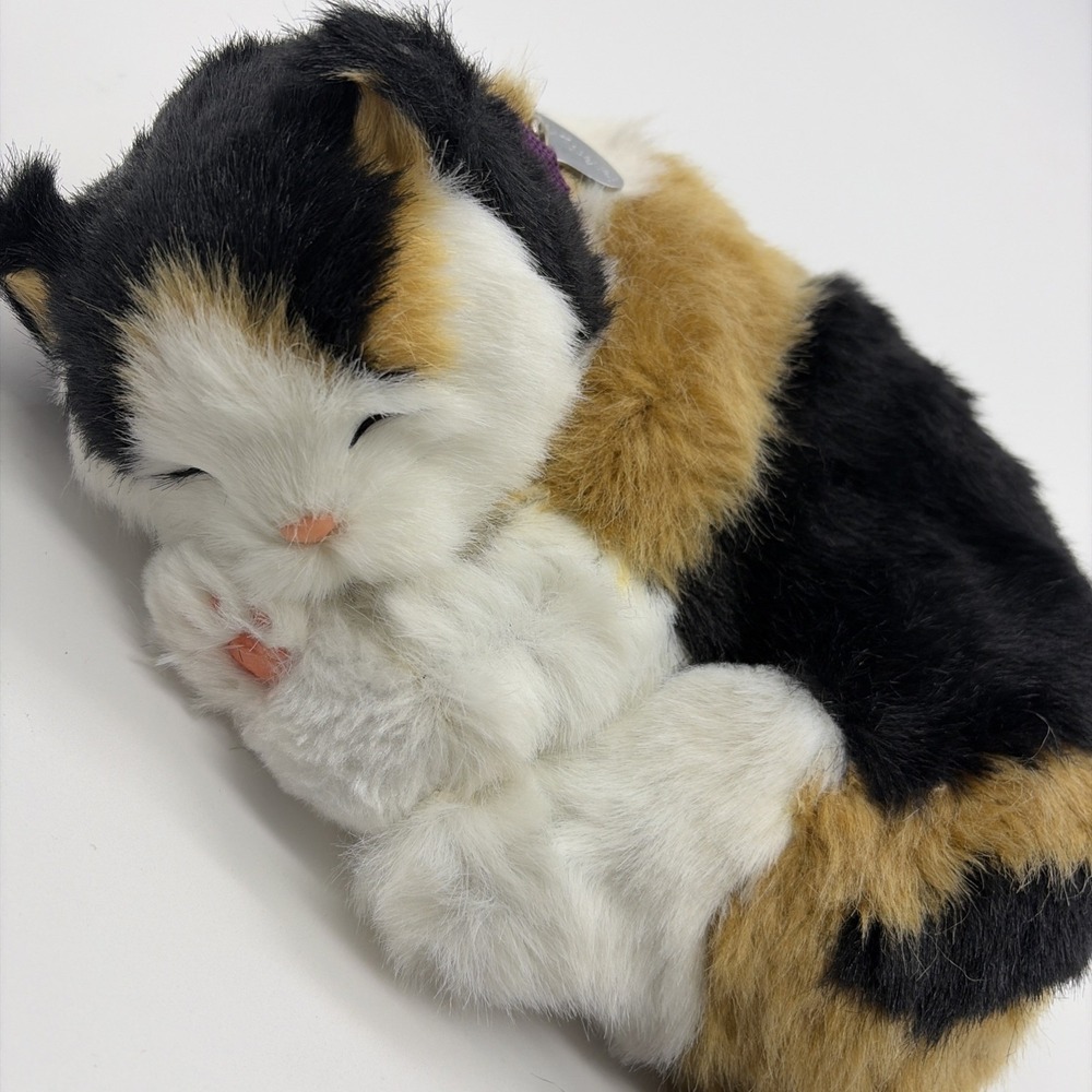 Perfect Petzzz Pets Calico Cat Sleeping Breathing Cat Toy Plush Untested